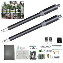 110V Automatic Heavy Duty Arm Dual Swing Gate Opener w Remote, Gates Up to 662lb