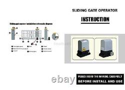 1200KG 2600lb Sliding Electric Gate Opener Automatic Motor Remote Kit Heavy Duty