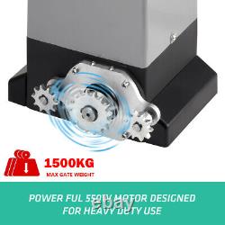 1500KG Automatic Sliding Gate Opener 110V AC 550W Motor & Chains/Remote/Keys Kit