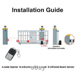 1800LBS Electric Automatic Sliding Gate Opener Motor Operator Remote Control