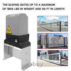 1800 lbs Sliding Gate Opener Automatic Operator Kit w Alarm system Remote