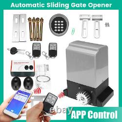 1800lbs Automatic Electric Sliding Gate Opener Operator Kit Door Remote