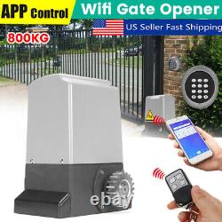 1800lbs Automatic Electric Sliding Gate Opener Operator Kit Door Remote Control