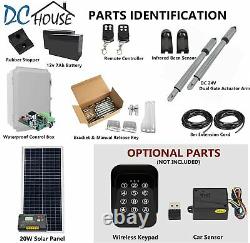 23% Off? 24V DC/AC Solar Automatic Gate Openers Kit Heavy Duty WithRemote Battery