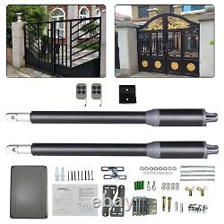 24VDC Automatic Gate Opener Dual Arm Swing Heavy Duty Kit Up to 662lb & Remote