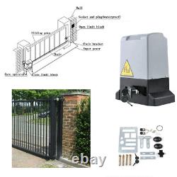 2700lbs 1200KG Sliding Electric Gate Opener Automatic Motor Remote Kit Driveway