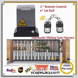 2700lbs Automatic Sliding Gate Opener Rack Driven with 2 Remotes & Complete Kit