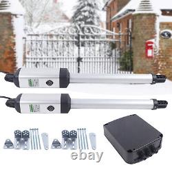 300kg Electric Automatic Dual Arm Swing Gate Opener Kit 2 Remote Control 700LB