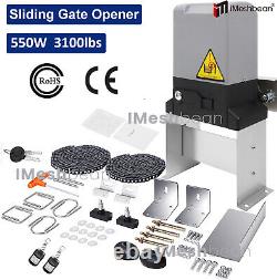 3100/4400LBS Electric Sliding Gate Opener Automatic Motor Remote Kit with20ftChain