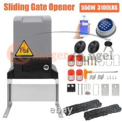 3100lbs Electric Sliding Gate Opener Automatic Motor Kits APP & Remotes & Keypad