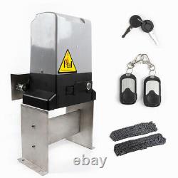 3300LBS Sliding Electric Gate Opener Automatic Motor Remote Kit Heavy Duty Chain