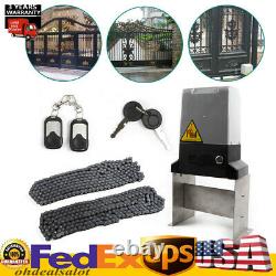 3300LB Electric Sliding Gate Opener Automatic Motor Remote Kit Heavy Duty Tool
