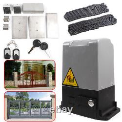 3300Lbs 550W Heavy Duty Sliding Electric Gate Opener Automatic Motor Remote Kit