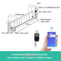 3300 LBS Smart Sliding Gate Opener Motor APP Control 20ft Chain 4 Remote Keypad