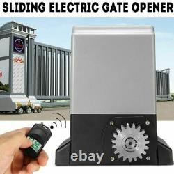 3300 Lbs Sliding Electric Gate Opener Automatic Motor Remote Kit Fencing Set US