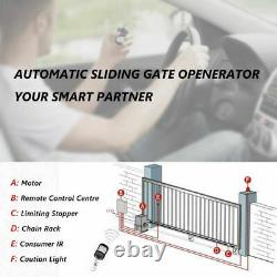 3300lbs 1200KG Sliding Electric Gate Opener Automatic Motor Remote Kit Driveway