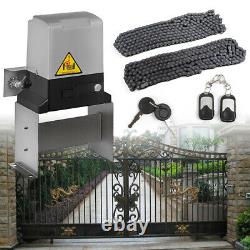 3300lbs Electric Sliding Gate Opener Heavy Duty Automatic Motor Remote Kit 66rpm