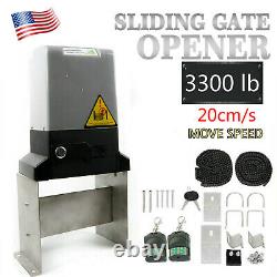 3300lbs Sliding Electric Gate Opener Automatic Motor Remote Kit Heavy Duty USA