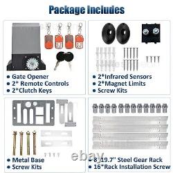 370W 2000LB Rack Driven Automatic Sliding Gate Openerwith 4 Remotes & Complete Kit