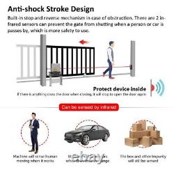 4400lbs Electric Automatic Sliding Gate Opener Motor APP+Keypad+6 Remote Control