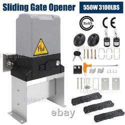 550W 3100LBS Electric Sliding Gate Opener Automatic Motor Remote Kit with30ftChain