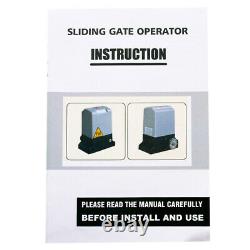 550W Electric Sliding Gate Operator, Infrared Garage Door Opener Kit with Racks
