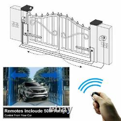 600KG Double Swing Automatic Gate Opener Kit Solar Power 24V 50M Remote Control