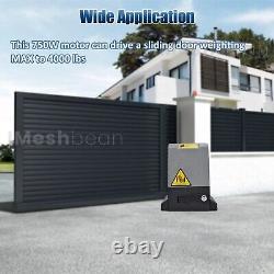750W 4000LBS Automatic Sliding Gate Opener Kit Rack Driven APP+ 4 Remote Control