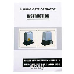 800KG Automatic Sliding Gate Opener Kit 110V Remote control Rail Gate Opener
