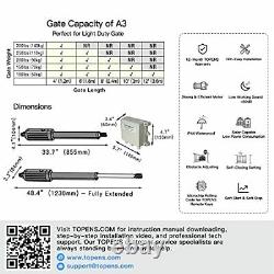 A3 Automatic Gate Opener Kit Light Duty Single Gate Operator for Single Swing