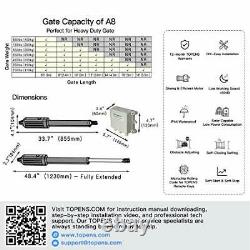 A8 Automatic Gate Opener Kit Heavy Duty Single Gate Operator for Single Swing