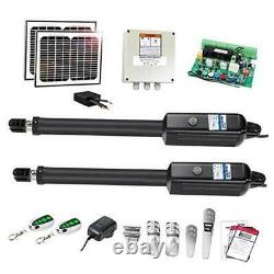 AD8S Automatic Gate Opener Kit Heavy Duty Solar Dual Gate Operator for Dual