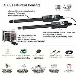 AD8S Automatic Gate Opener Kit Heavy Duty Solar Dual Gate Operator for Dual