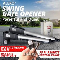ALEKO Solar Kit Swing Gate Operator For Dual Gates Up to 20 Feet Long