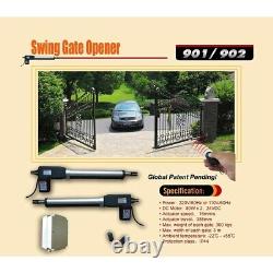 ALEKO Solar Powered Kit Swing Gate Operator For Dual Gates Up to 1320 Pounds