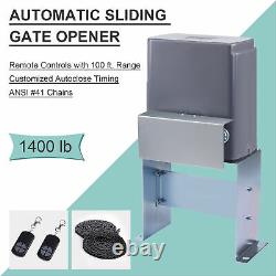 Auto Sliding Gate Opener Driveway Opening Kit Security System 1400lbs