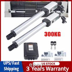 Automatic Dual Arm Swing Gate Opener Kit Up to 700 lbs Remote Control DC Motor