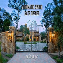 Automatic Gate Opener Electric Remote Kit Single Swing Solar Panel & Battery