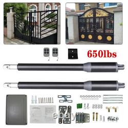 Automatic Gate Opener Kit Operator for Dual Swing Gates Up to 650lb With Remote