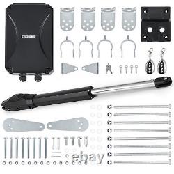 Automatic Single Swing Gate Opener Kit w Remotes for 880lb 20ft Heavy Duty Doors