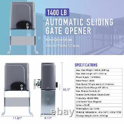 Automatic Sliding Gate Opener Kit w Photocell Sensor Chain Driveway 1400lbs