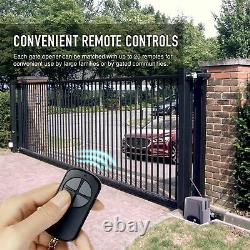 Automatic Sliding Gate Opener Kit with Photocell Sensor Chain Driveway 1400lbs