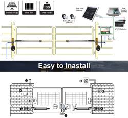 Automatic Solar Gate Opener Kit With Waterproof Keypad Heavy-Duty For Dual Swing