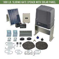 CO-Z Sliding Gate Opener Kit w Solar Panel for 1800lb 40ft Home Driveway Gates