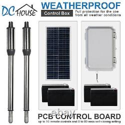 DCHOUSE Automatic Gate Opener Dual Swing Gate Opener 880lbs Kit With20W Solarpanel