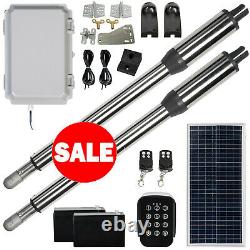 DCHOUSE Solar Automatic Gate Opener Dual Swing Gate Opener 850lbs Kit WithKeypad