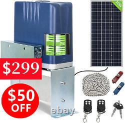 DC 24V Automatic Sliding Solar Gate Opener 1100LBS Door Operator Kit With Battery