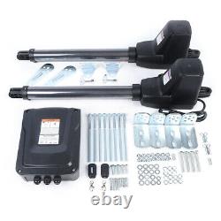 DC Automatic Gate Opener Dual Swing Gate Opener 880lbs Kit with2 Remotes Handware