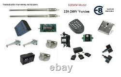 E8 500MM 220-240VAC Dual Swing Gate Opener Kit With Wired Keypad and Push Button