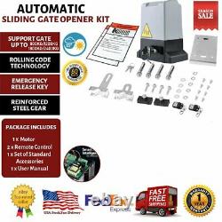 Electric Sliding Gate Opener Auto Motor Remote Hardware Kit 800/1200/1800/2400KG